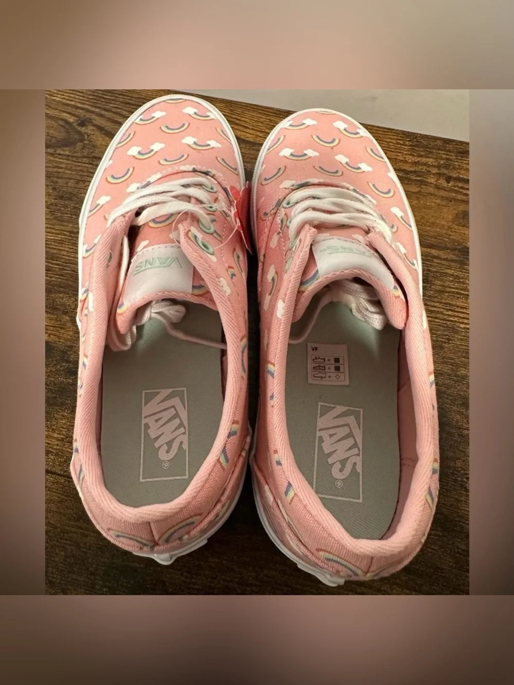 Vans Girls Pink Rainbow Doheny Low Top Sneakers NWT Size 3